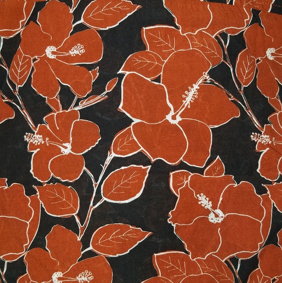 New Acacia Mana mid pacific dress red black hibiscus print L rare BNWT - Picture 9 of 16